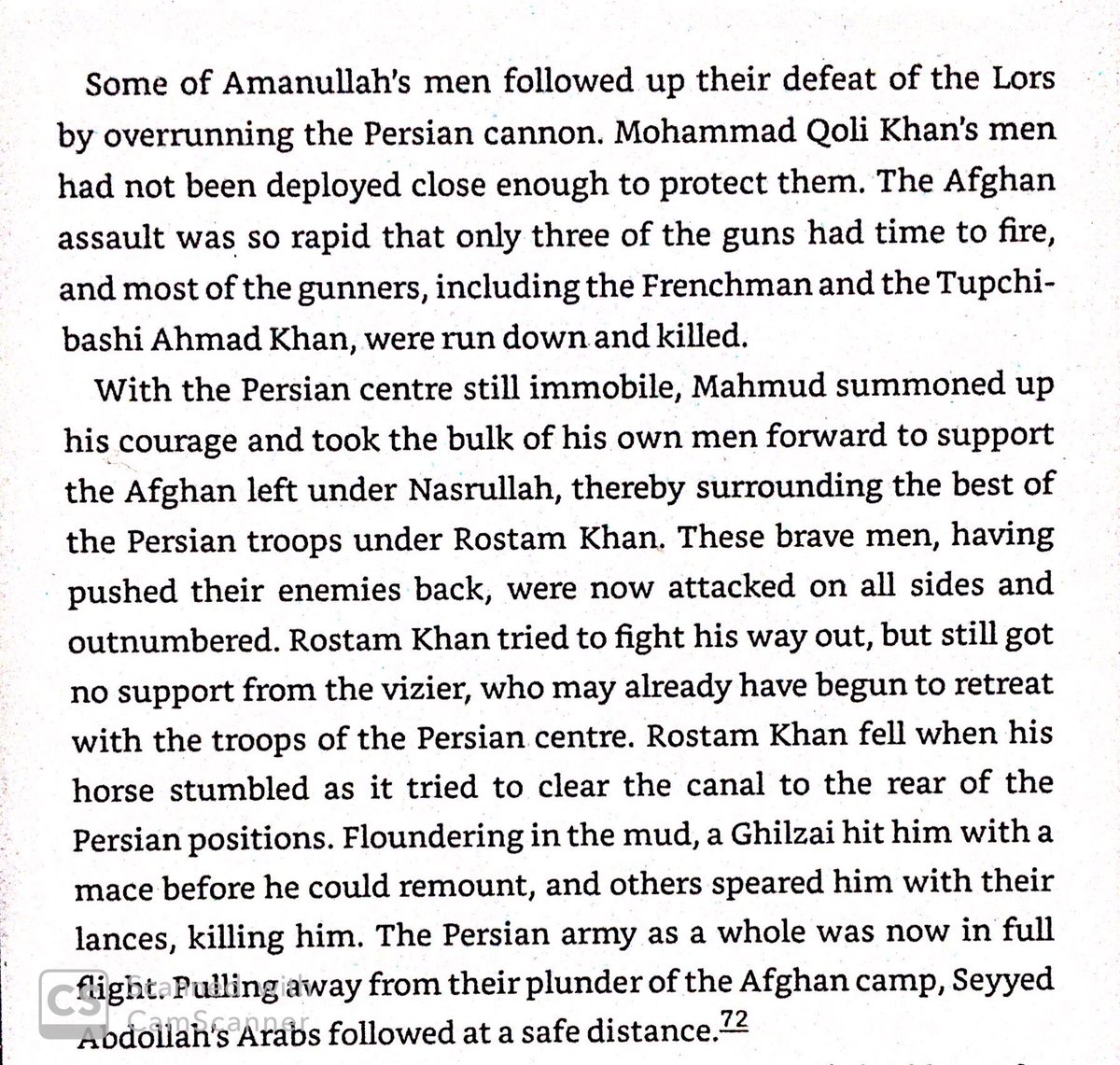 Seeing Iran vulnerable, the Afghans invaded. In 1722, they defeated the Safavids at Golnabad, in part due to their small cailbre camel artillery. Heavier artillery was impractical in the region due to a lack of roads & mountainous terrain.