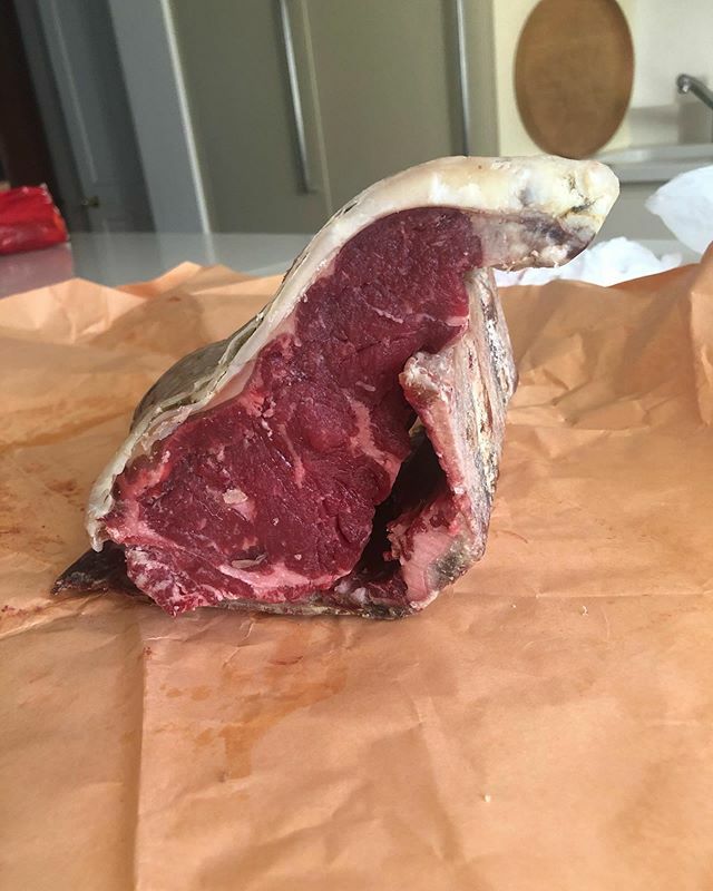 ThanePrince's tweet photo. I’m about to pop this beauty in the oven. Aged sirloin from @turnerandgeorge worth every penny. 
#loveyourbutcher
#Sundayroast 
#foodforfamily https://t.co/UVXTItIPpz https://t.co/OYWY5YDkot