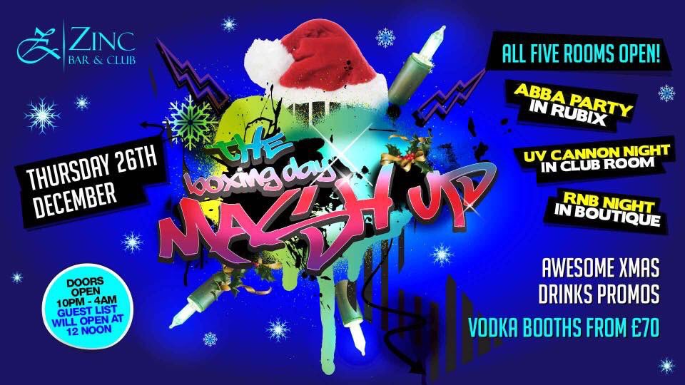 Boxing Day 26th December Mash Up! Burn off that Xmas Puddin’