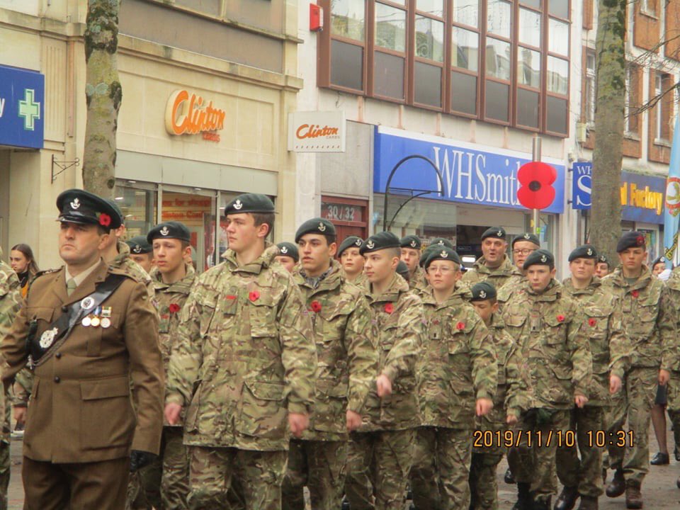 FirewatchSW's tweet image. In my spare time I am a volunteer with the Devon Army Cadet Force. I marched with them today at the Newton Abbot Remembrance Parade. Drill and turnout was apot on and  turnout was amazing. We will remember them.