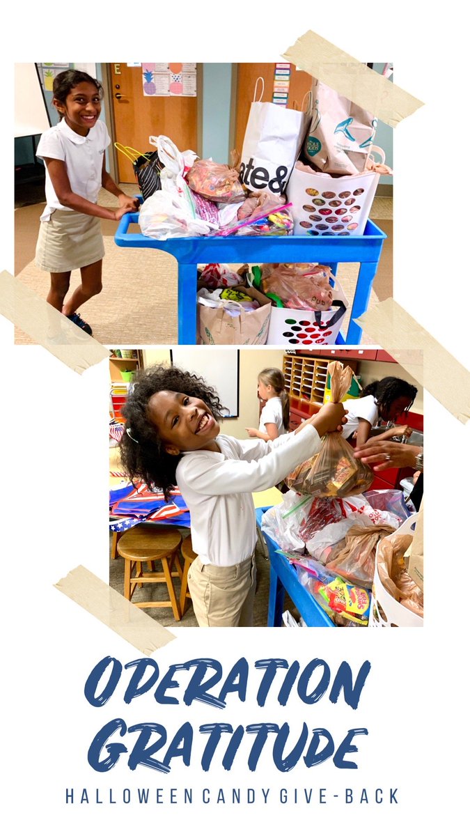mrschasejones's tweet image. A big thank you to Trinity’s Fourth Grade students! We donated over 100 pounds of sweet treats to our Troops and First Responders through @OpGratitude Halloween Candy Give-Back. A special thanks to #WestPacesFamilyDentistry for hosting the program. #Trinitylearns