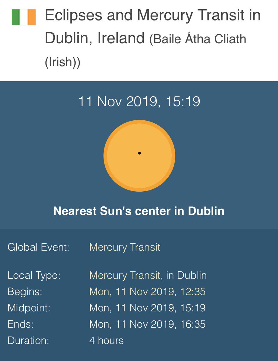 Don’t forget to talk to your students about #MercuryTransit tomorrow in class! #JCScience #Earthandspace #LCPhysics #scienceweek @esa @ESA__Education @JctScience @IOP_Ireland @PDSTSciences @PdstStem @scienceirel