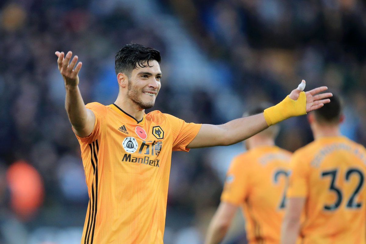 TalkingWolves's tweet photo. Among Premier League players, only Raheem Sterling (14) has scored more goals in all competitions this season than Wolves' Raul Jimenez (13), who netted on his 50th Premier League appearance.

#WWFC #TalkingWolves https://t.co/ORHOUJlfIw