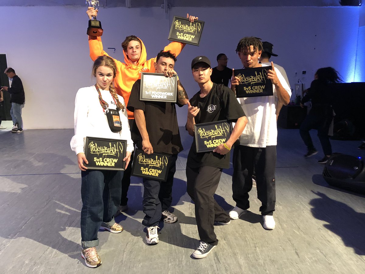valleyboyc__'s tweet photo. Yo! we took the W at Rock the Beach 5vs5. And I took home the footwork battle too. And then! I made top 8 at Break LA. Jam packed weekend! On to the next. #Streetwizards #Bboys #Bgirls #Breakers #Homies #Dstry #LA #teamdstry https://t.co/ddDakHArCI