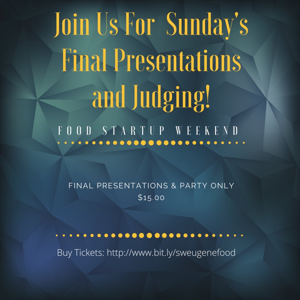 The teams have been working hard all weekend and the final presentations are tonight. Come see what all the fuss has been about!