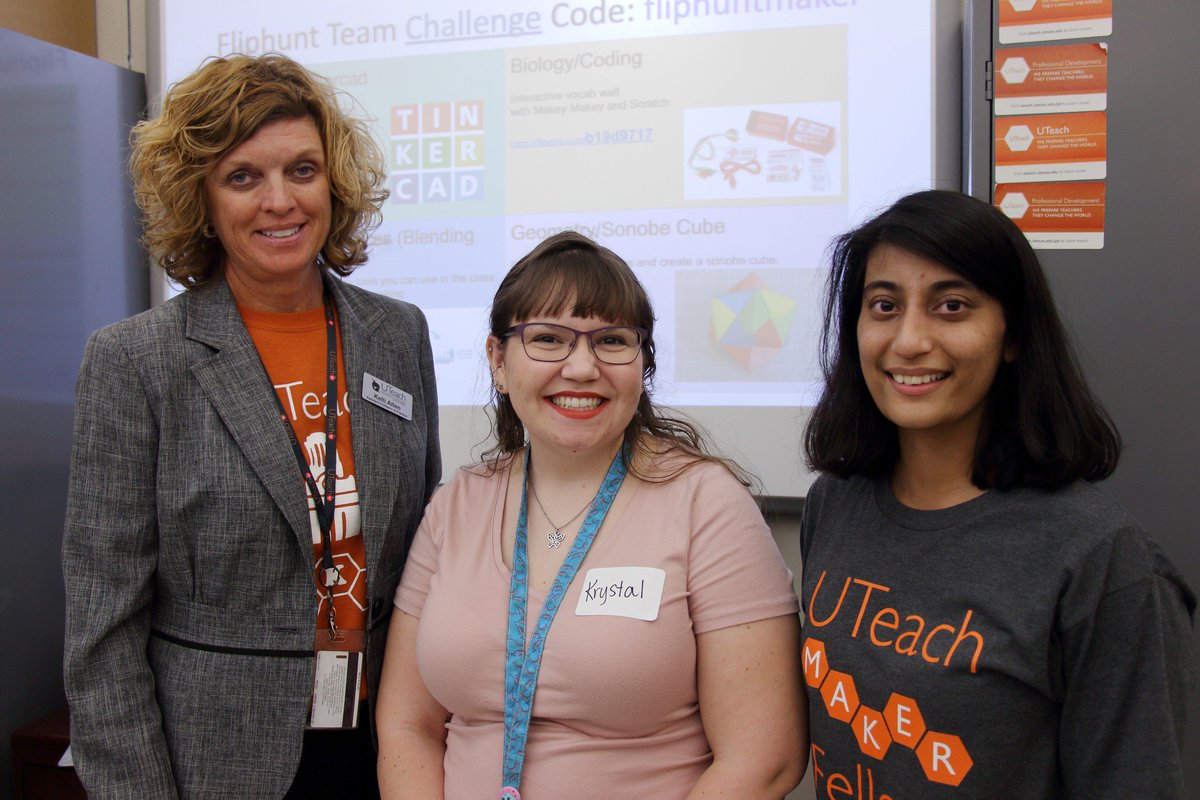 UTeachMaker's tweet photo. Our monthly #Maker cohort meeting this week featured #Making in a blended classroom! Led by Master Teacher Kelli Allen, and two of our making fellows Maisha and Krystal, we learned how to implement flipgrid into multiple different exciting lessons! #FlippedClassroom #UTeachMaker https://t.co/2dPkkxHC4M