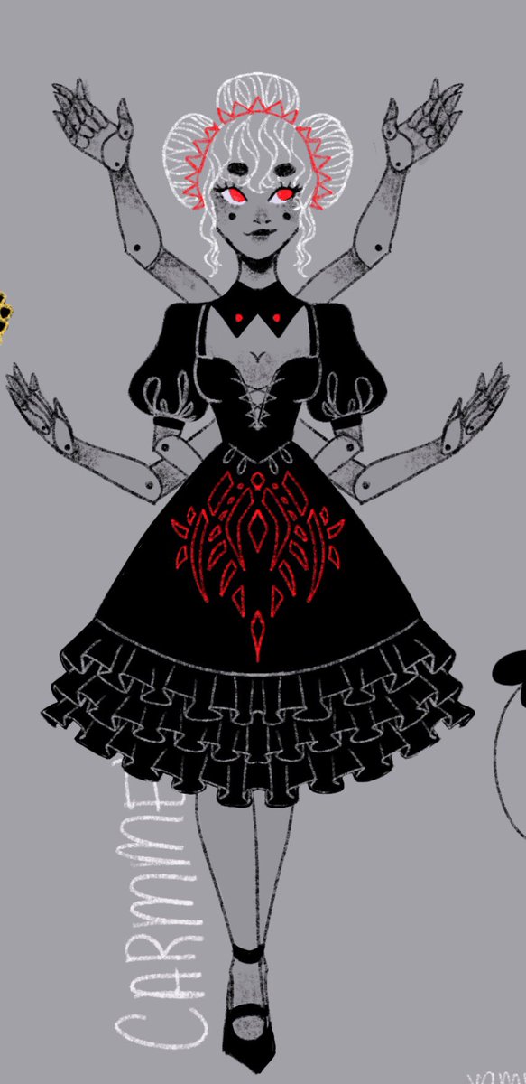 vamprince__'s tweet photo. just realized i never posted this! these are some OCs from #asodel #intheshadowoftheclocktower - wolf, (Vylit Orell, she/her), spider (Carmmel Sainte, she/them), and demon (Ariven Manin, they/her)!
#OCArtistsConnect https://t.co/h6BnmKkiPU