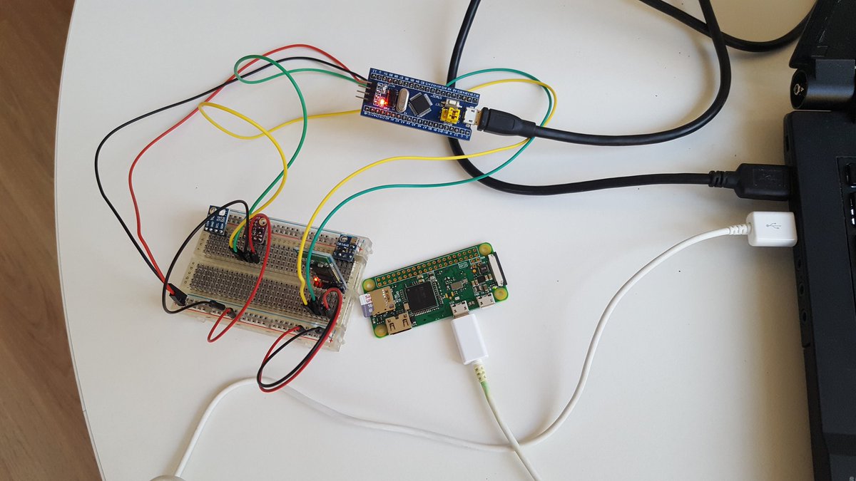 JPFrancoia's tweet image. Network of sensors on its way! The blue pill now sends data to the #RaspberryPi 0 node over Bluetooth. #EmbeddedRust #rust