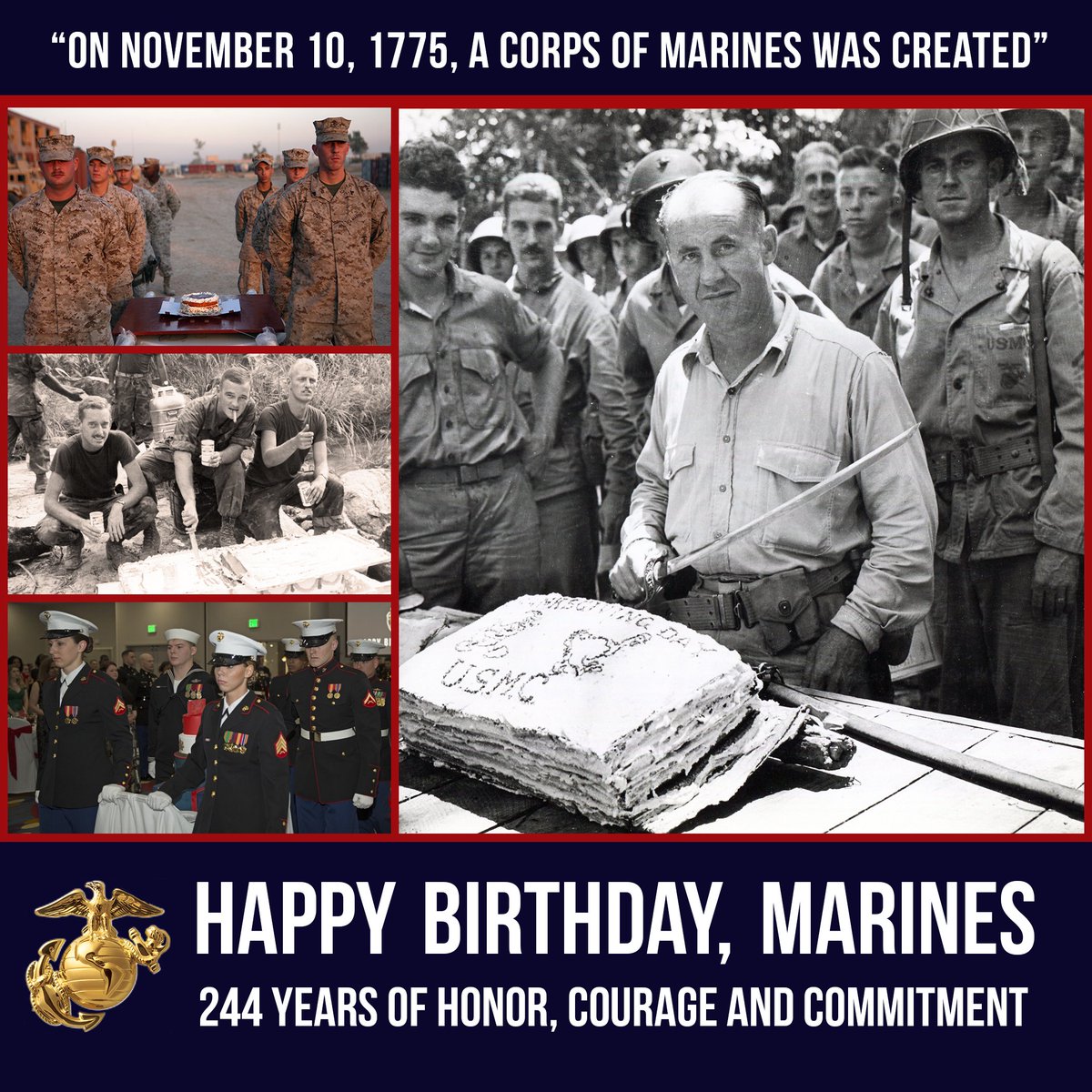 On November 10, 1775, a corps of #Marines was created. Happy Birthday to all our <a href="/USMC/">U.S. Marines</a> Veterans! Here's to another year of honor, courage and commitment.