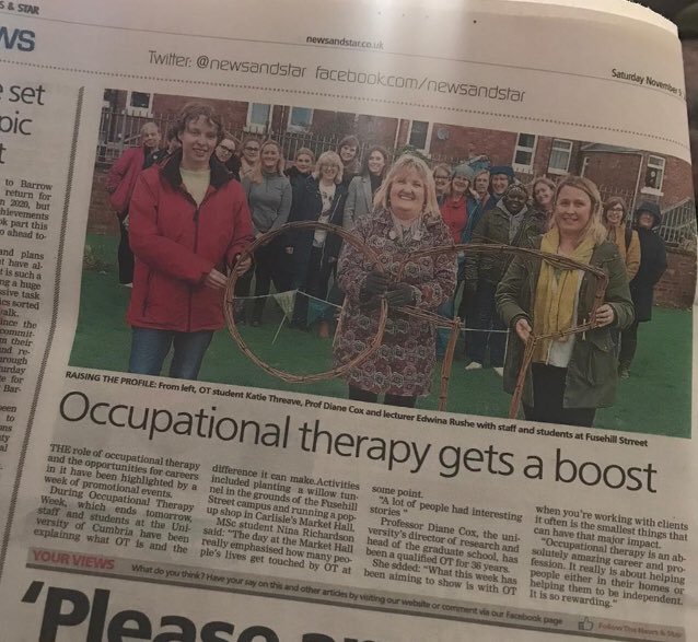 OTCumbria's tweet image. #OTWeek2019 has been epic, we spread the OT word far and wide in so many different mediums,placement visits, in the class room , through local radio, news and newspaper #OT #smallchangebigimpact