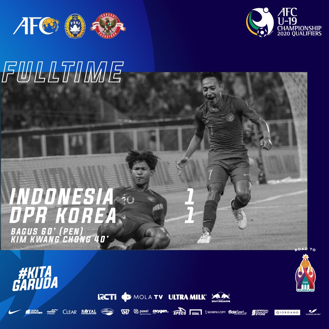 PSSI's tweet photo. Timnas Indonesia mengunci puncak klasemen dan berhak melaju ke putaran final Piala Asia U-19 2020 di Uzbekistan.

Selamat, Garuda Nusantara!♥️🇮🇩

#PSSINow #KitaGaruda https://t.co/f74FuFvY0s
