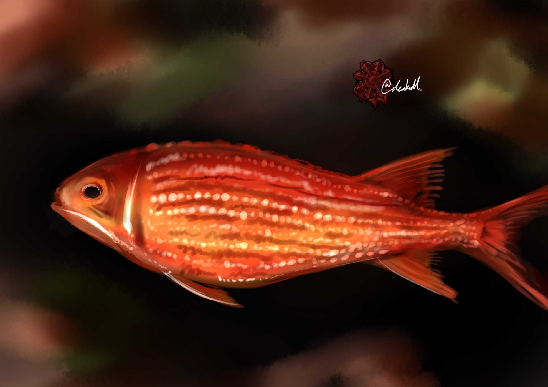 Deskull もう顔中にエムラクールまみれや 魚類版深夜の真剣お絵描き60分一本勝負 ニジエビス