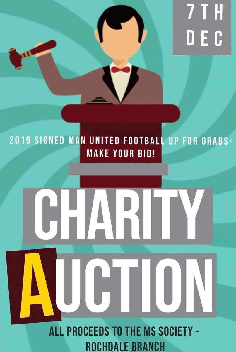 Get your proxy bid in for a signed Man Utd football. It will be someone’s to keep on the night of our Christmas party. Just get in touch with us and we can bid on your behalf ahead of the auction. #ms #multiplesclerosis #manutd #auction #mssociety #rochdale