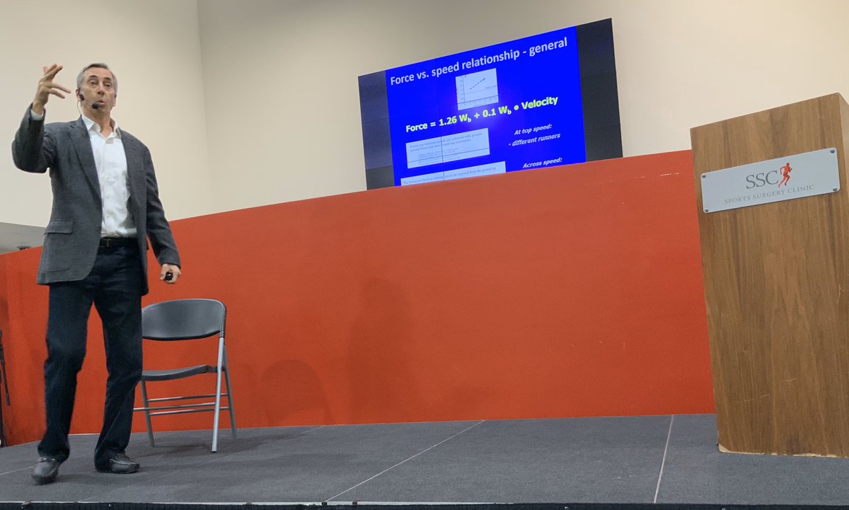 jb_morin's tweet photo. Based on animals and elite athletes 🔬, @Dr_Weyand showed that from 🐹to🐘, and from low to fast pace, running performance and energetics were explained by 2 factos✅: ground force and time of force application
Note: great speakers use live demos😁
#SSCrun2019 https://t.co/g0sx7twW6N