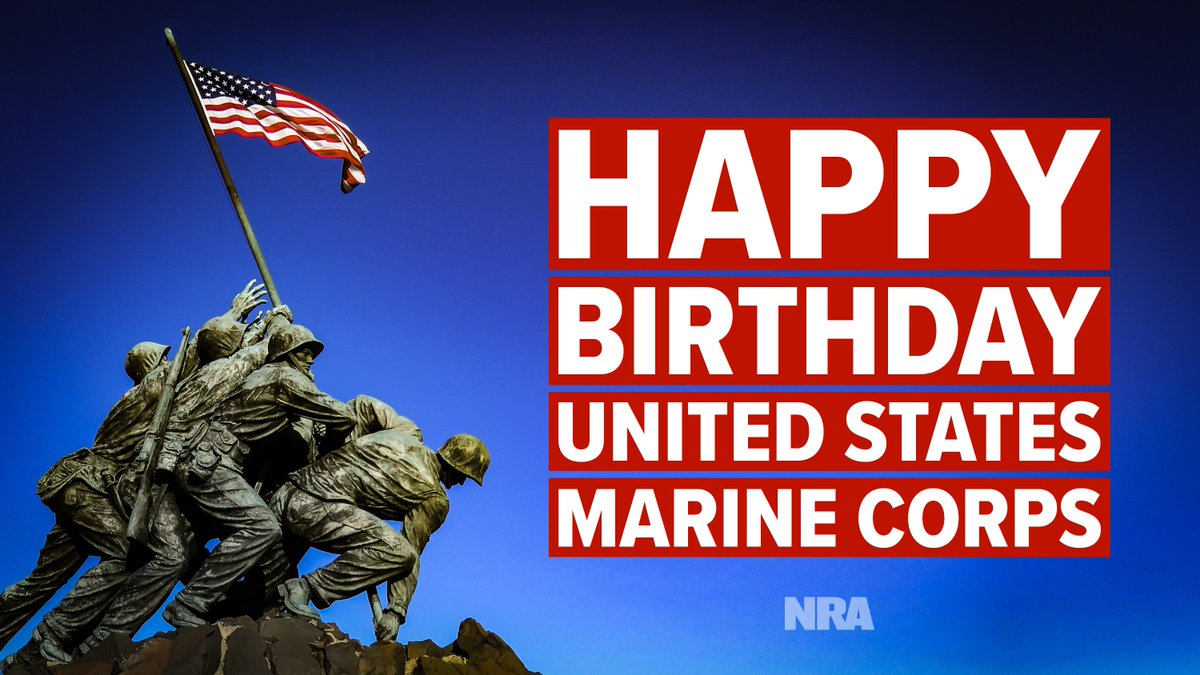 NRA's tweet photo. Happy 244th Birthday to the @USMC. The @NRA thanks you for defending our freedom and this great Nation. Semper Fi. https://t.co/la9rA835lC