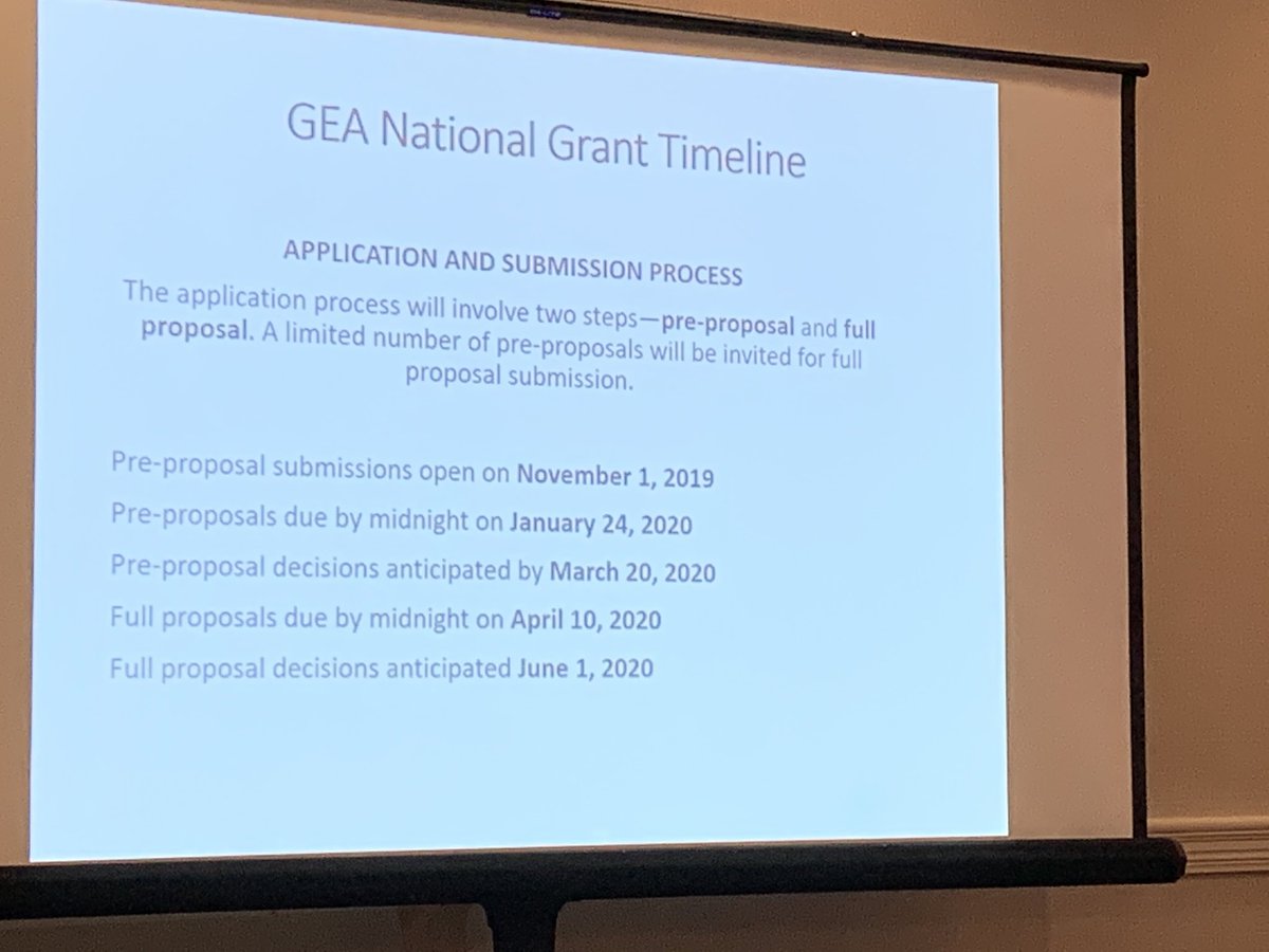 Pre-proposal submissions are now open for the GEA National Grant...look here for the grant timeline and get your proposals in! #GEA_MESRE #AAMC19 #MedEd