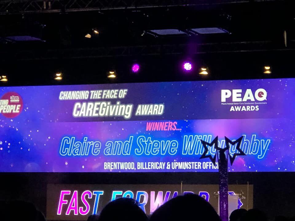 HISCBrentwood's tweet photo. So proud of the team to have won the PEAQ 2019 award #HISCFastForward #homeinsteadconference #youcancare #caregiving #HomeinsteadEssex https://t.co/jIGfEzoOR8