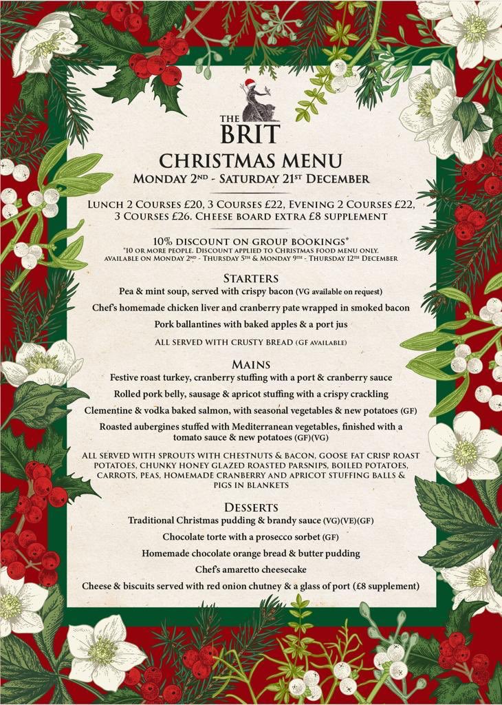 Join us this year to celebrate Christmas with a bang!! We are offering our fantastic Christmas menu from the 2nd of December to the 21st December! Booking required with deposit and pre order. ☎️ 01639 680247