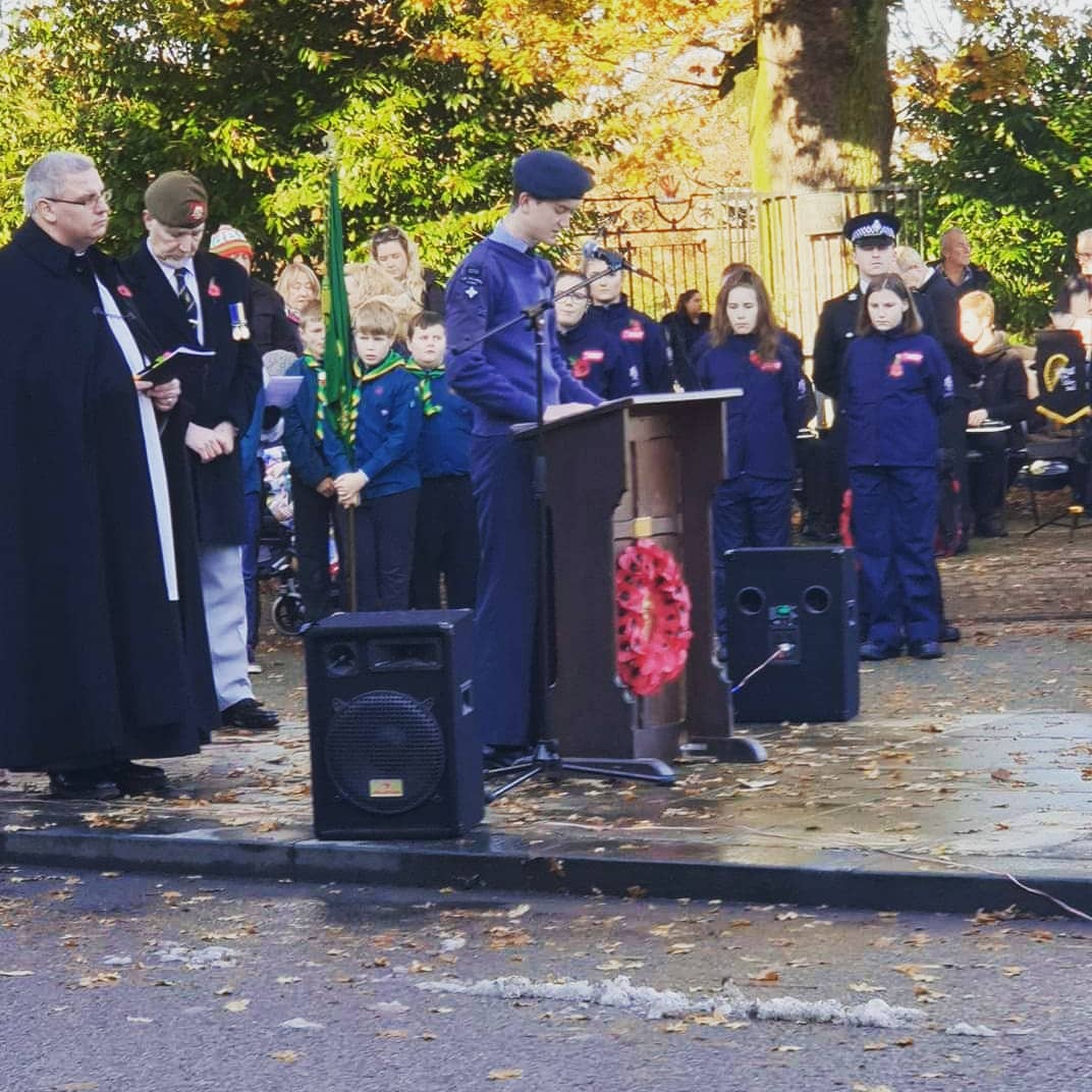 Thank you to all Cadets who took part in Remembrance Sunday events today. A fantastic turn out and luckily the sun shone for us today... #WeWillRememberThem #aircadets #whatwedo