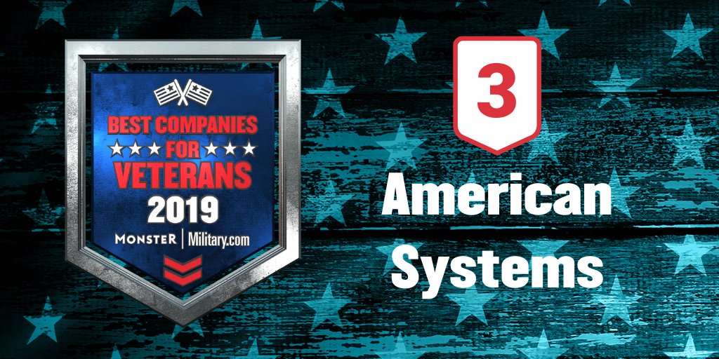 MonsterHiring's tweet photo. @Monster @Militarydotcom @DynCorpIntl @AMERICANSYSTMS @AbleVetsLLC @IntelliDyneLLC @CBP @MSA_Security @prisminc @LMI_org @CACIIntl 3️⃣@AMERICANSYSTMS
📍Chantilly, VA
💻💼Industry: #IT &amp; #Consulting
🇺🇸 2019 hires who are #vets: 42% 
🌟What we liked: More than 1/2 of #execs are #veterans. In addition, their Service member Outreach And Referral (SOAR) Program is an incredible employee resource group https://t.co/Z4vTDAiX6M