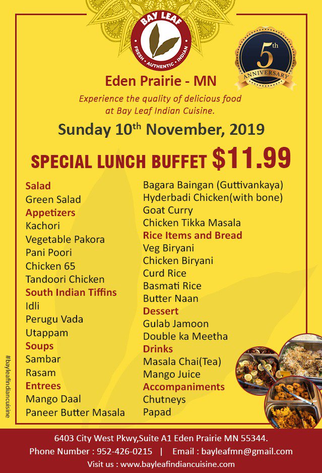 Bay Leaf Indian Cuisine Eden Prairie MN (bayleaf_eden) Twitter