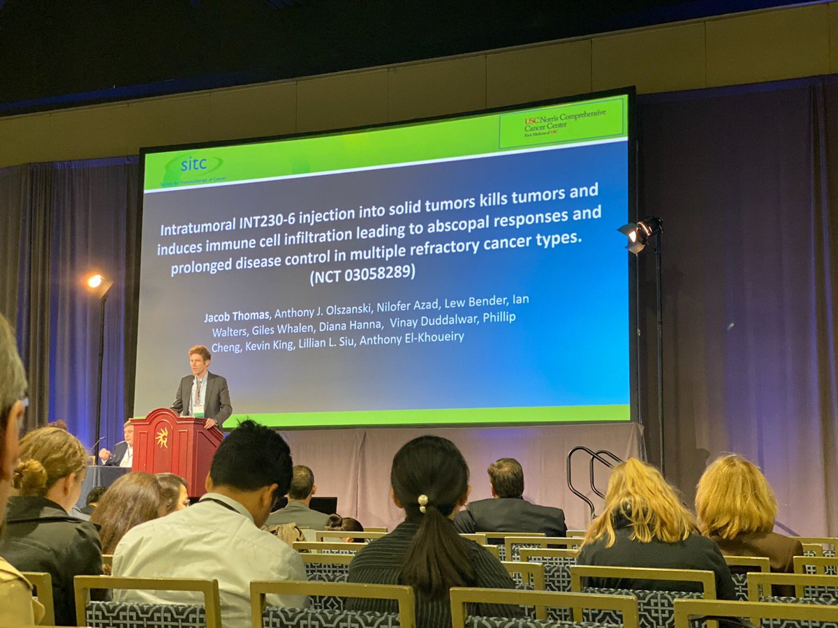 Honored to present results of ongoing phase I/II study of INT230-6 at #SITC2019 and excited for the future of this drug that is helping our patients!
