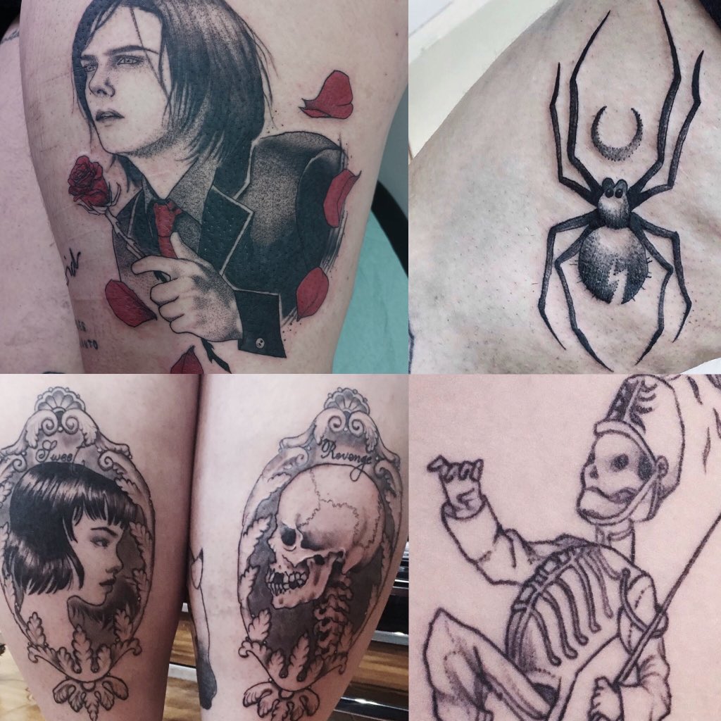 hesitantwitch's tweet photo. thread of my @MCRofficial tattoos @mikeyway @FrankIero @raytoro @gerardway https://t.co/Oo8KE8RV6p