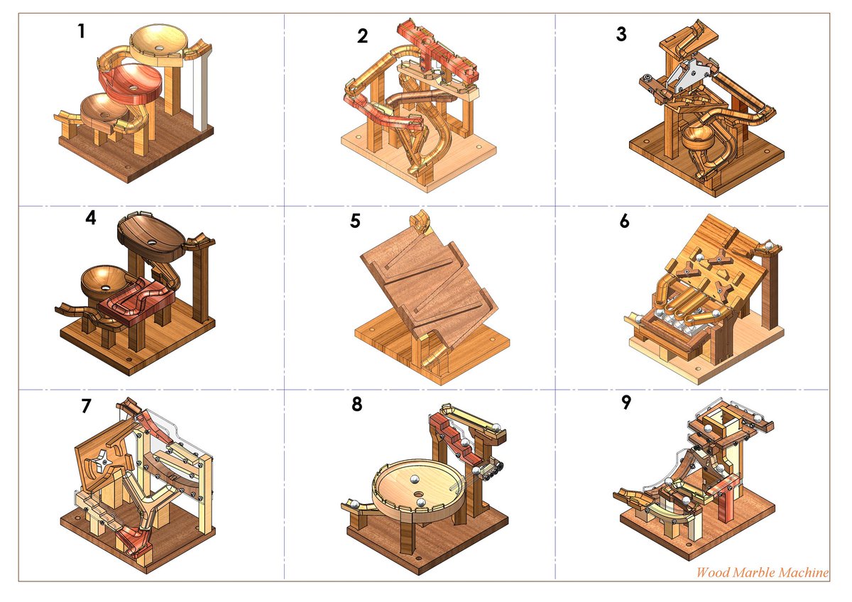 MachineMarble's tweet image. Marble run collection (1 to 9)