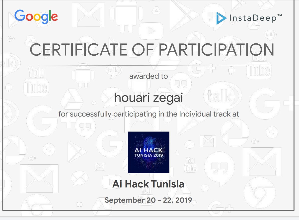 HouariZegai's tweet image. Thanks to @Google &amp;amp; @instadeepai for the amazing Hackathon ❤
  
#google #AIHackTunisia #instadeep #gdg #algeria #hackathon #competition #developers #machinelearning #artificialintelligence #AI #coders