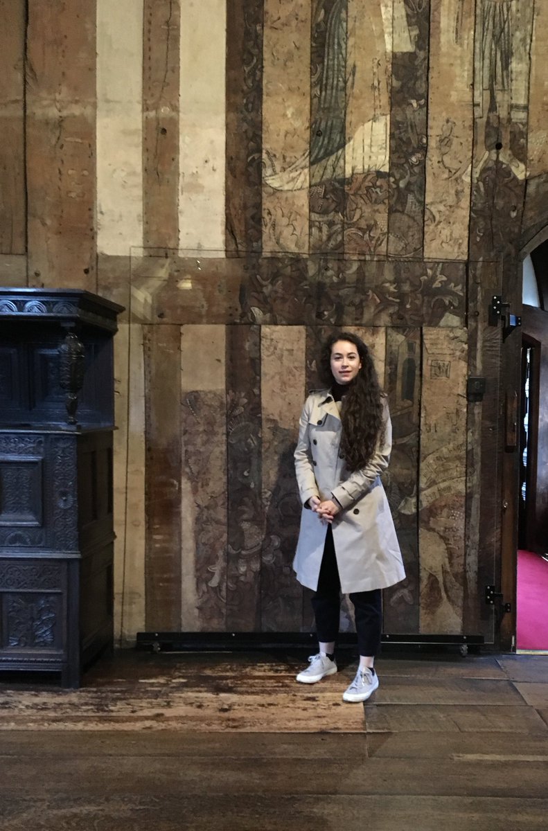 Bramall_Hall's tweet photo. On Friday we had a visit from Phd student Abigail who is tracing the history behind some unusual markings found in our Solar. These take the form of carved concentric circles &amp; web designs along with candle marks burnt purposely onto wooden structures and furniture. #WitchesMarks https://t.co/KLzP2eUg0Q