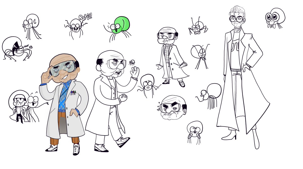 justWAthings's tweet photo. The process of creating my characters for my graphic novel. The colored versions are their final colors and final designs. I'm really proud of how all of them turned out, especially Diamond. What do you think? #geebees https://t.co/j7pqCGgEBt