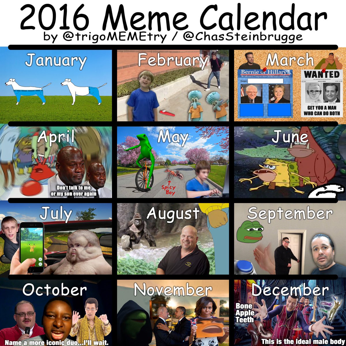 January 2021 Calendar Meme canvasly
