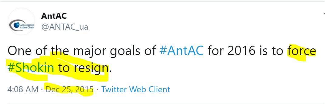 21/ prior to NYT article, ANTAC had never mentioned Shokin in a tweet  https://twitter.com/search?q=shokin%20(from%3AANTAC_ua)%20until%3A2015-12-09%20since%3A2012-01-01&src=typed_query. But on Dec 25, 2015, ANTAC announced that one of their major goals was to "force Shokin to resign" https://twitter.com/ANTAC_ua/status/680314247923036160