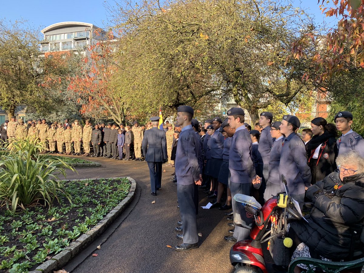 Service of Remembrance held in Coronation Gardens, Leyton. One of four held in Waltham Forest. Excellent turnout on a beautiful autumn morning.