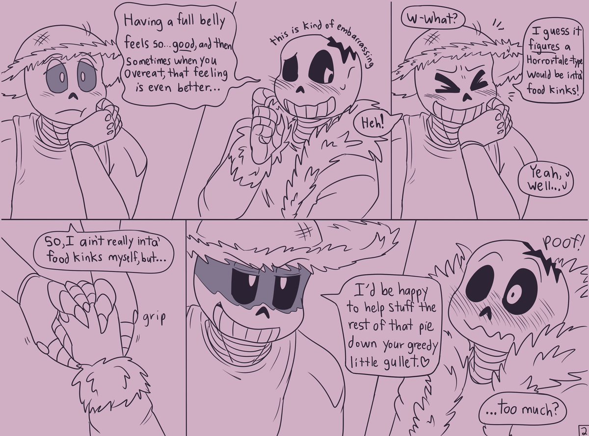 skullcrysto's tweet photo. Alright here’s the last Sweetpiece, funded by my October patrons! Damn did I miscalculate how long it’d take me to ink a 20-fucking-page comic. ANYWAY: this comic is about a stuffing/feeder kink! I blame my patrons entirely, as it aint my kink, but I reckon I did it justice. https://t.co/fHfNbDdmHh