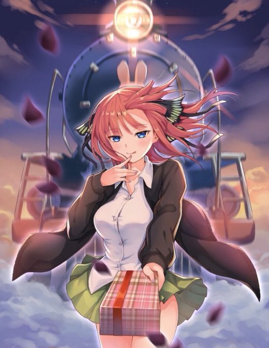 アニメ大好きさんがTwitterに投稿した中野二乃(五等分の花嫁)のイラスト。