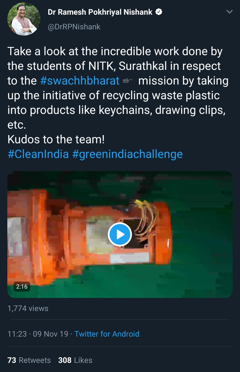 incident_nitk's tweet photo. @ril_foundation HRD Minister @DrRPNishank recently commended our efforts on recycling plastic!
We at Incident @surathkal_nitk would love to collaborate with @ril_foundation to organise a beach cleaning drive & recycle the collected plastic! #Recycle4life #SwachBharat
https://t.co/gYt0kJluS1 https://t.co/fmUXoXnwa4