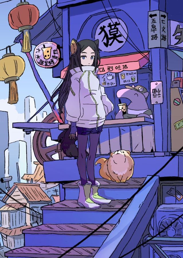 「六水路裏通りのタピオカ屋 」|高市 🛵のイラスト