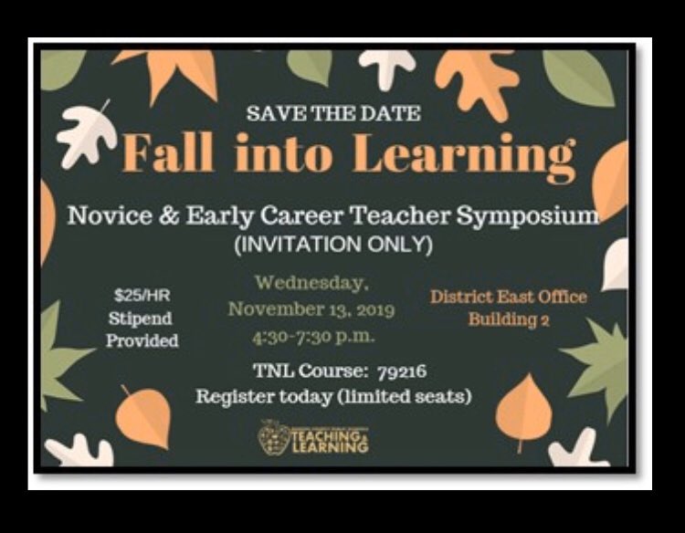 KellyGassman's tweet image. Calling ALL Early Career Teachers... Join us this Weds., Nov. 13th from 4:30-7:30 p.m.  Several departments created  specific PD based on ur early career teacher needs.  Register in TNL today!  (Be sure 2 click on the blue “view all sections.”) @drheidi2007  @Grantham_Greats