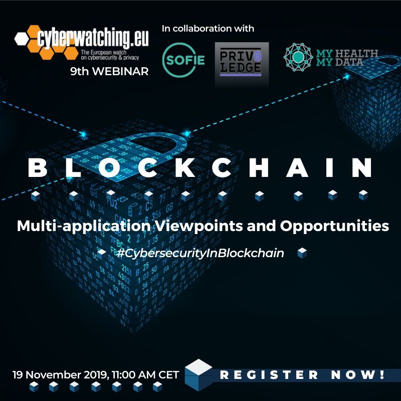 ictlc's tweet photo. Sign now for the 9th @cyberwatchingeu webinar "Blockchain - Multi-application viewpoints and opportunities" to learn more about the #cybersecurity and #privacy challenges and opportunities in #blockchain technology. #ictlc #ictlegal #ictevent
https://t.co/XdYpP3Zm6n https://t.co/ypp2aPOUox