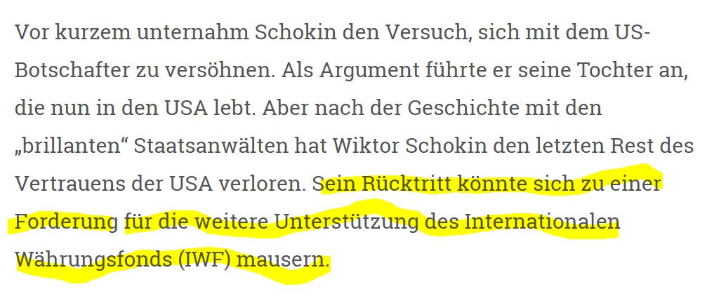 27/ Based on his visit to Washington, Leshchenko reportedShokin's resignation "could turn into a condition (Forderung) for further support from the International Monetary Fund (IMF)". Which indeed proved to be the case.