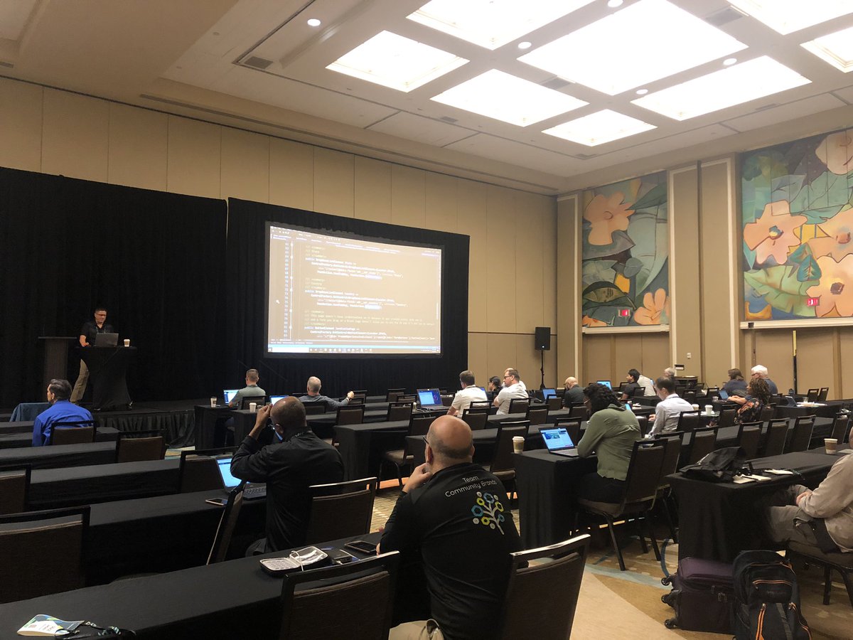 NetForum Developer Day in full swing at #Xperience19 - <a href="/CyberWatts/">Doug Watts</a> speaking to a room of our #NFE customers about testing &amp; the automation framework 🤓