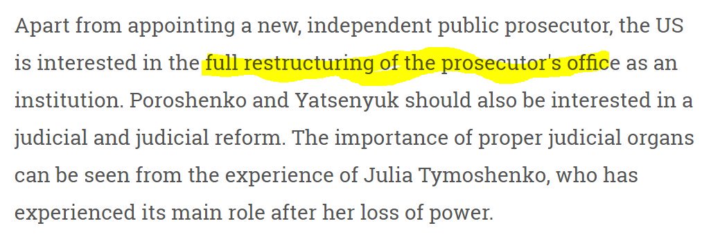 28/ Leshchenko also reported that his Washington hosts also wanted a "full restructuring" of the prosecutor's office - this was presumably the "lustration" (dismissal) and replacement of the 10,000 existing prosecutors later demanded by Atlantic Council.