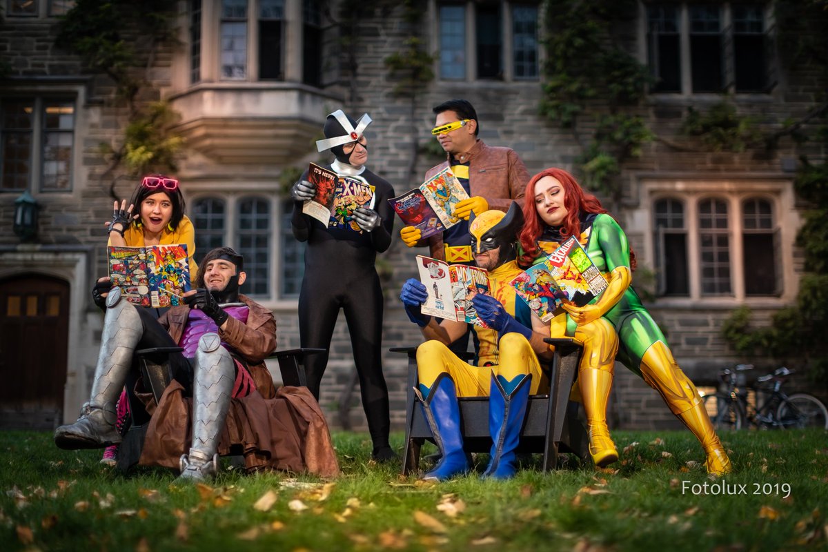 enayce's tweet photo. Cosplayers reading comics 😁
Pic from a shoot I did with some friends a week ago
.
#Gambit #Cyclops #Havok #Phoenix #Wolverine #Jubilee
#Xmen #XmenCosplay #xmencosplayer #Cosplay #Cosplayer #JeanGrey #Marvel #MarvelComics #MarvelUniverse #MarvelCosplay #marvelnation https://t.co/dx52wfMMTj