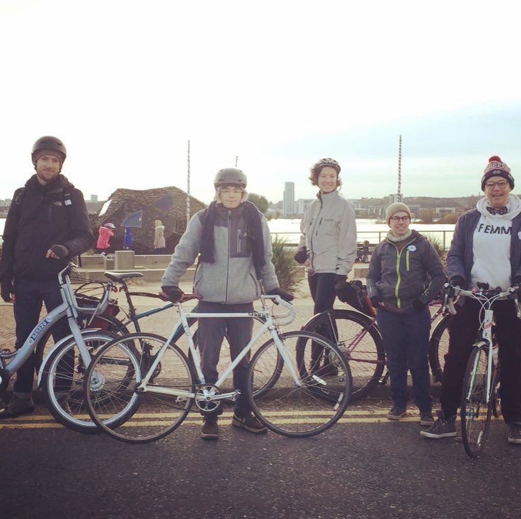 SpokesPersonCIC's tweet photo. Had a great first ride! Couldn’t have asked for a better day in November! Thanks, everyone for coming along. Can’t wait to do this again! .
.
.
#queerbikegang #queercardiff #ourstreets #therevolutionwillnotbemotorized #lgbtq🌈 #lgbtqcardiff #lgbtqwales #family https://t.co/jlD8NsJtpH