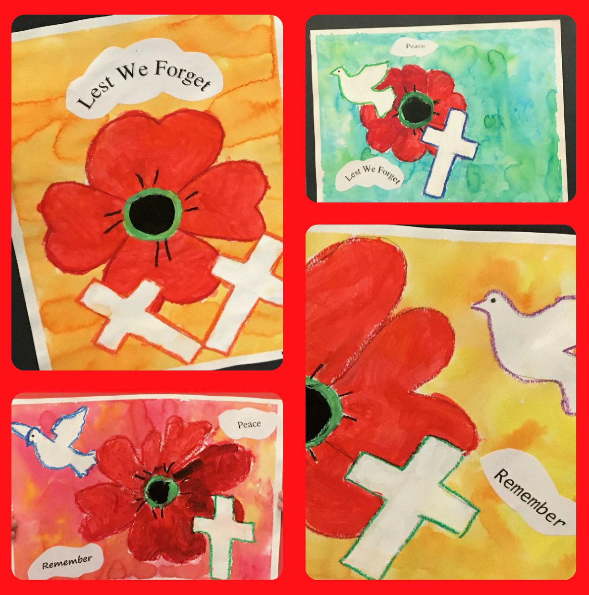 Remembrance Day Art (Div.7 2/3 KES) to honour and remember. Thank you! #SD46 <a href="/bernadettem2015/">Bernadette Marie</a> #RemembranceDay