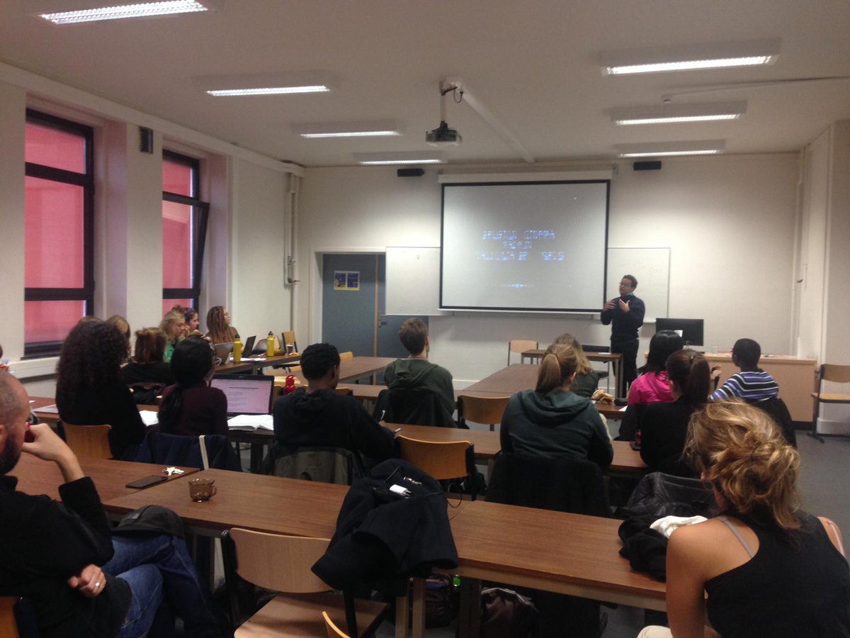 BrinkmanInge's tweet photo. Last Wednesday: Filmmaker Daniel Cattier introduces his documentary ‘Totems and Taboos’ to a group of students and staff of the African
Languages &amp; Cultures Department at Ghent University. https://t.co/tgiu8s4KFk https://t.co/KrspKou0LV