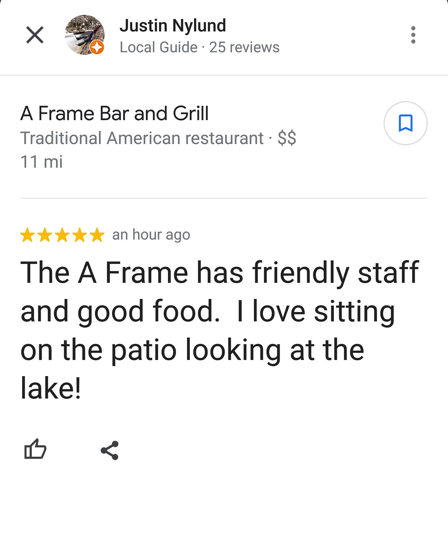 A Frame Bar and Grill (aframegrill) / Twitter