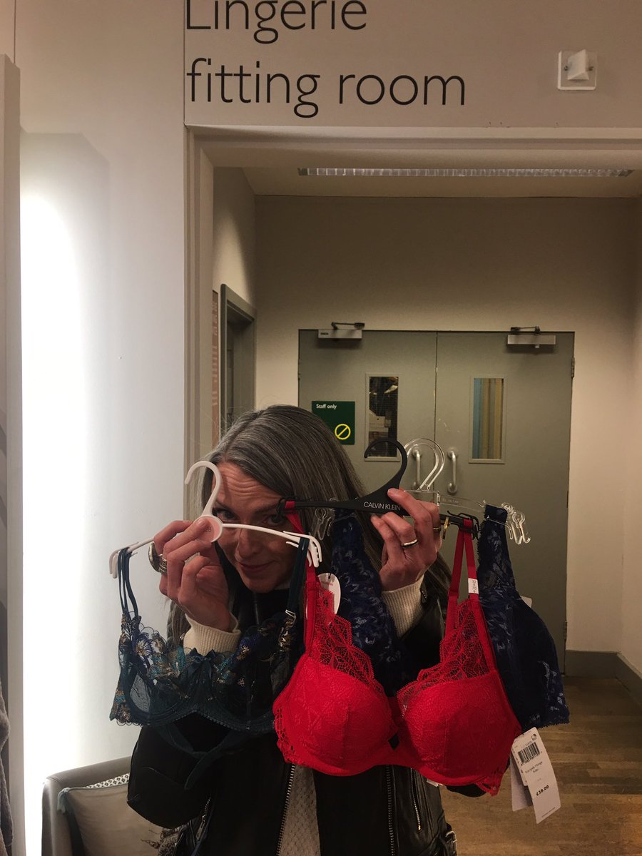 We picked out a number of items and went off to the lingerie fitting room where the cubicles all had open tops which were very low. The disabled room had a curtain only.