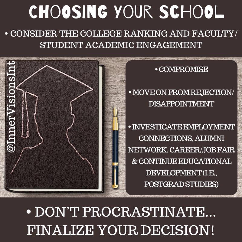 InnerVisionsInt's tweet photo. Now that we’ve covered standardized exams, college visits, and various steps of the college application process, here’s the most important of them all. Choosing your college! How do you do that? Here’s how!

#collegebound #university #college #InnerVisionsInt #InnerVisionsInc https://t.co/OrFjieE8AG